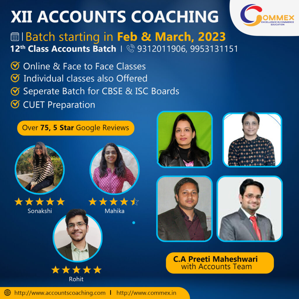 Accounts Coaching by C.A Preeti Maheshwari. Commex Institute